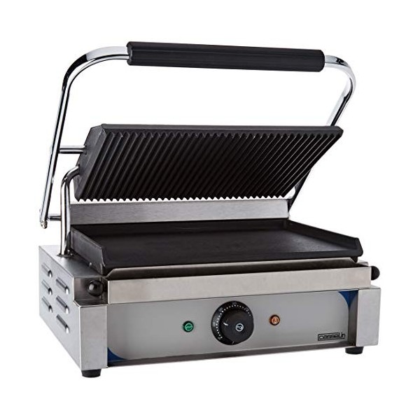 Casselin CGPRL - Grill panini plaques rainurée - lisse