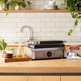 Casselin CGPRL - Grill panini plaques rainurée - lisse