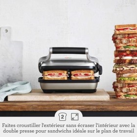 Sage - The Perfect Press - Grille-Pain à Sandwich electrique - Panini Toaster - Acier Inoxydable Brossé