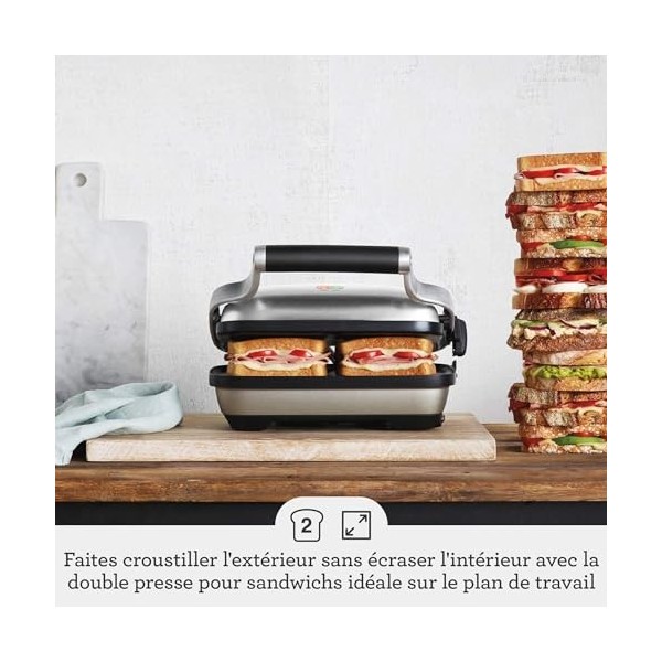 Sage - The Perfect Press - Grille-Pain à Sandwich electrique - Panini Toaster - Acier Inoxydable Brossé