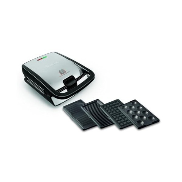 Tefal Snack Collection Appareil à Sandwich, Gaufrier, Panini, Gril, 4 Coffrets de plaques Inclus, Revêtement Antiadhésif, Pla