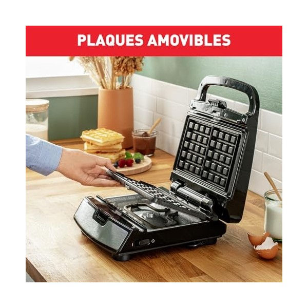 Tefal Snack Collection Appareil à Sandwich, Gaufrier, Panini, Gril, 4 Coffrets de plaques Inclus, Revêtement Antiadhésif, Pla