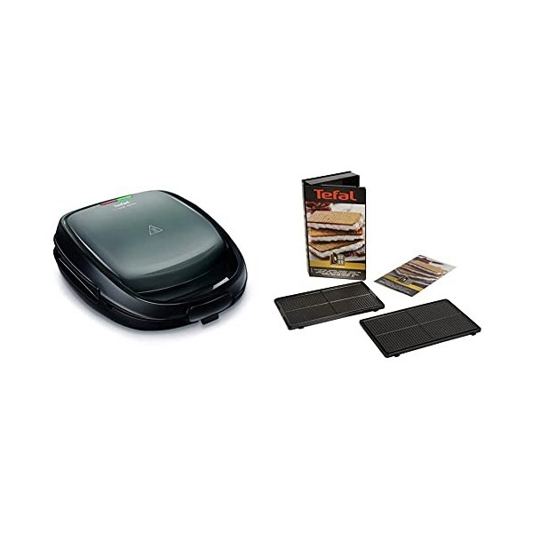 Tefal sw341b Snack Time avec appareil multifonctionnel comprenant 2 ensembles de plaques, 700 W, gris/noir & Coffret Snack Co
