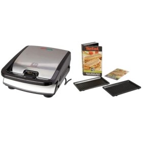 Tefal Snack Collection, Plaques Gaufres et Croque monsieur incluses, 2 Plaques Interchangeables, Noir/Acier Inoxydable, 700 W