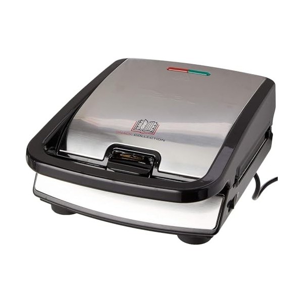 Tefal Snack Collection, Plaques Gaufres et Croque monsieur incluses, 2 Plaques Interchangeables, Noir/Acier Inoxydable, 700 W