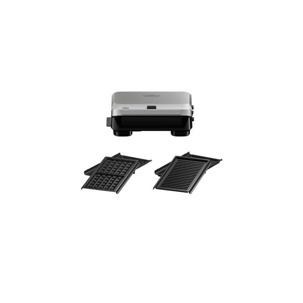 Braun SnackMaker 5 SM5006 Grille-pain avec plaques pour grill et gaufre, gaufre Maker avec plaques en fonte daluminium, plaq
