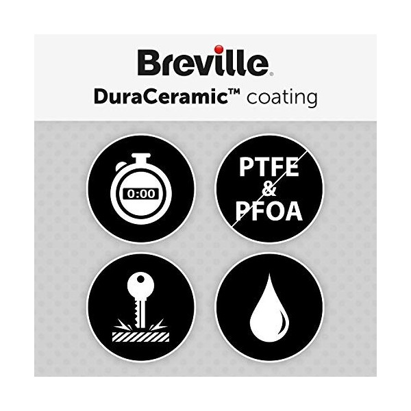 Breville-VST071X-01-Appareil à Sandwichs avec revêtement DuraCeramic 1000 W, Argent