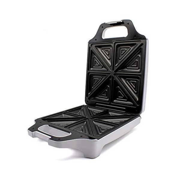 MPM MOP-35 Électrique pour 4 Sandwiches, 8 en Forme de Triangle, Appareil à Croque Monsieur, Plaques Antiadhésives, Températu