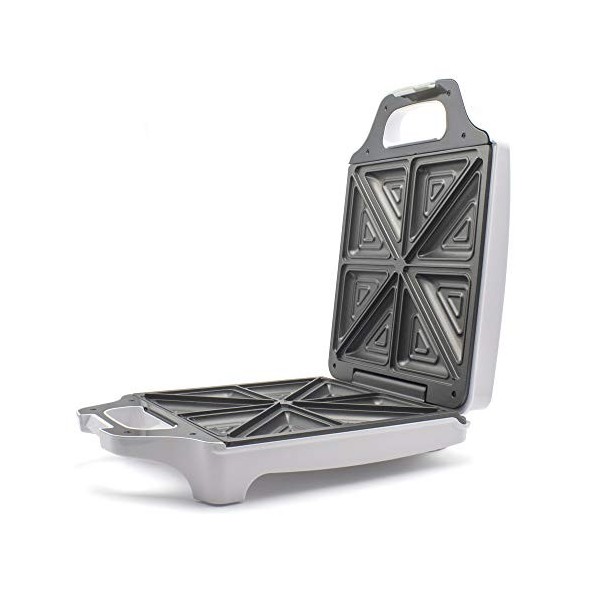 MPM MOP-35 Électrique pour 4 Sandwiches, 8 en Forme de Triangle, Appareil à Croque Monsieur, Plaques Antiadhésives, Températu