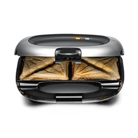 ROMMELSBACHER Appareil à croque-monsieur ST 1000 – Plaques de cuisson extra profondes, pour 2 sandwichs American XL, revêteme