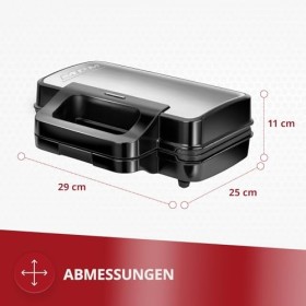 MPM MOP-43M Appareil à Sandwichs 3 en 1, Plaques Interchangeables, Appareil à Croque Monsieur, Gaufrier Belge, Grill pour Via