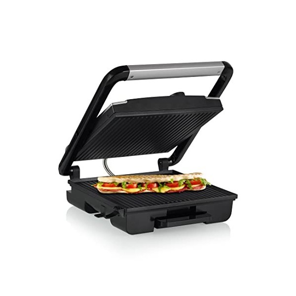 Appareil à paninis Princess noir brossé - Multifonction - Surface de cuisson 30 x 27 cm - 2 portions - 2 000 W