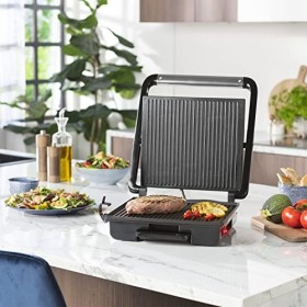 Appareil à paninis Princess noir brossé - Multifonction - Surface de cuisson 30 x 27 cm - 2 portions - 2 000 W