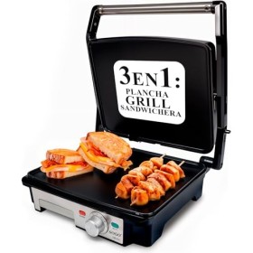 SOGO SS-7131 Machine à sandwich électrique à plaque chauffante plate 2000W, avec plaques de gril antiadhésives de surface de 