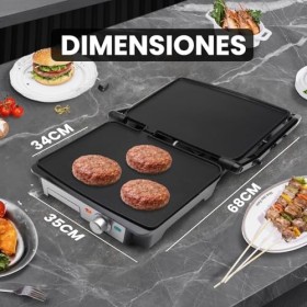 SOGO SS-7131 Machine à sandwich électrique à plaque chauffante plate 2000W, avec plaques de gril antiadhésives de surface de 