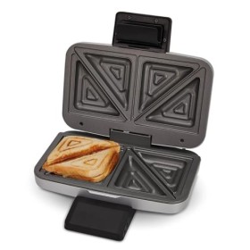 Cloer 6259 Appareil à croque-monsieur pour 2 sandwichs divisés en diagonale, American Toasts, Remplissage XXL, 900W, finition