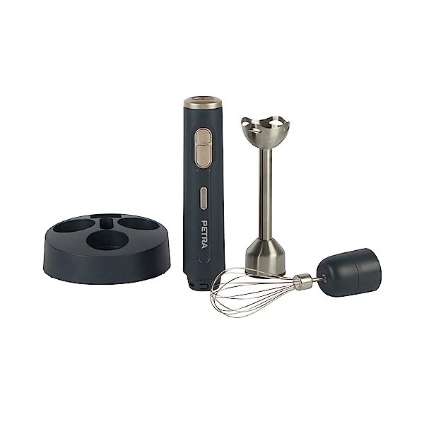 Petra PT5394BGRYVDE Mixeur 2 en 1 sans fil avec fouet et tige de mixage en acier inoxydable, batterie rechargeable de 10,8 V,