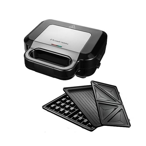 Russell Hobbs Appareil Croque Monsieur [Multifonction 3en1] Creations extra profondes pour sandwich épais, gaufrier, panini,