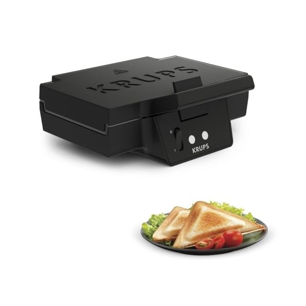 Krups FDK 451 Appareil à croque-monsieur 850 W, plaques 25 x 12 cm Noir 