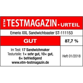 EMERIO ST-111153.4 Machine à croque-monsieur noir