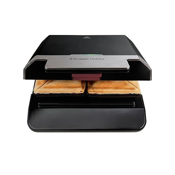 Russell Hobbs Appareil Croque Monsieur [Plaques profondes] CookAtHome Idéal pour Sandwich épais, Pâtisseries & Omelettes, 2 