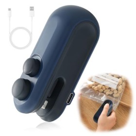 Mini scellant de sacs, 2 en 1 portable sous vide pour sceller et couper, machine à sceller les sacs en plastique rechargeable