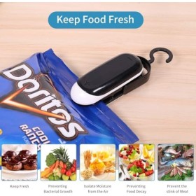 Lot de 2 mini scelleuses de sacs, scellant alimentaire portable, scellant sous vide thermique, 2 en 1 et coupeur pour sac en 