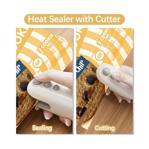 Mini scellant pour sacs, thermoscellant et cutter, scellant de sacs à sceller facilement, scellant magnétique avec USB rechar