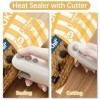 Mini scellant pour sacs, thermoscellant et cutter, scellant de sacs à sceller facilement, scellant magnétique avec USB rechar