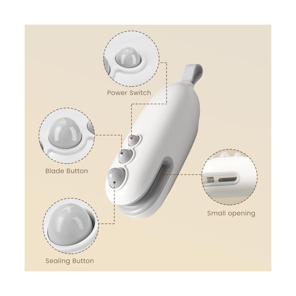 Mini scellant à chaud pour sacs - Facile à sceller avec scellant magnétique 2 en 1 et scellant pour sacs de coupe, scellant d