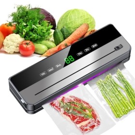 Machine Sous Vide Alimentaire, Appareil Sous Vide Alimentaire avec Mode Sec et Humide 6 Fonctions, Sous Videuse Alimentaire a