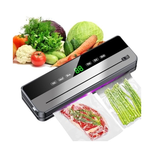 Machine Sous Vide Alimentaire, Appareil Sous Vide Alimentaire avec Mode Sec et Humide 6 Fonctions, Sous Videuse Alimentaire a