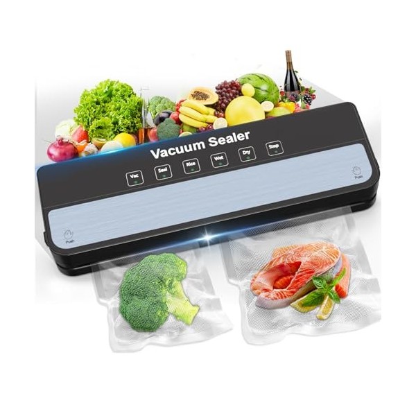 Raycial Machine Sous Vide Alimentaire 5 En 1, Machine Sous Vide Pour Aliments Secs Et Humides, Vide Avec Sacs Sous Vide, Scel