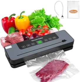 Machine à emballer sous vide, avec 30 sacs sous vide, 6 modes, scelleuse à sec/humide entièrement automatique avec coupe-sac,