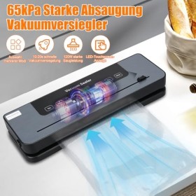 Machine à emballer sous vide, avec 30 sacs sous vide, 6 modes, scelleuse à sec/humide entièrement automatique avec coupe-sac,