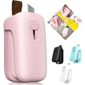 Boxonly FD – Mini scellant de sacs blancs, scellant thermique et cutter 2 en 1 avec dos magnétique et cordon, refermant de sa