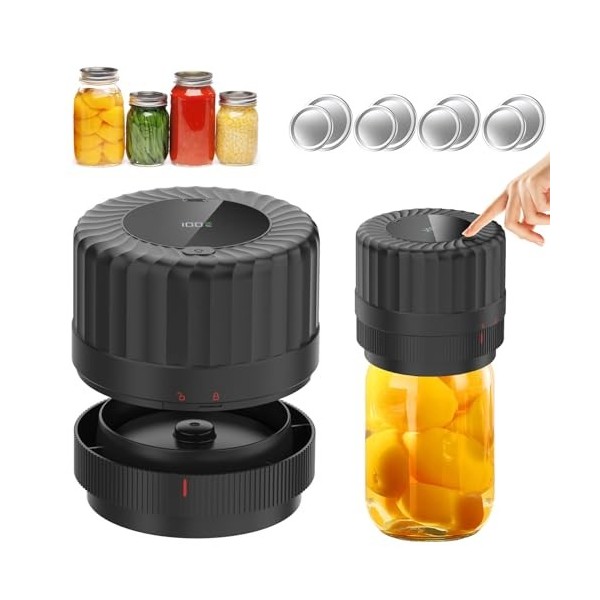 Machine à sceller sous vide pour bocaux Mason avec ouverture et couvercles Mason ordinaires, machine à sceller sous vide pour