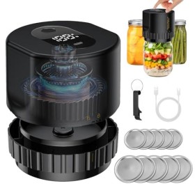 Euakee Kit de Scelleuse Sous Vide électrique pour Bocaux Mason, Scelleuse Sous Vide pour Bocaux Mason à Bouche Large et Régul