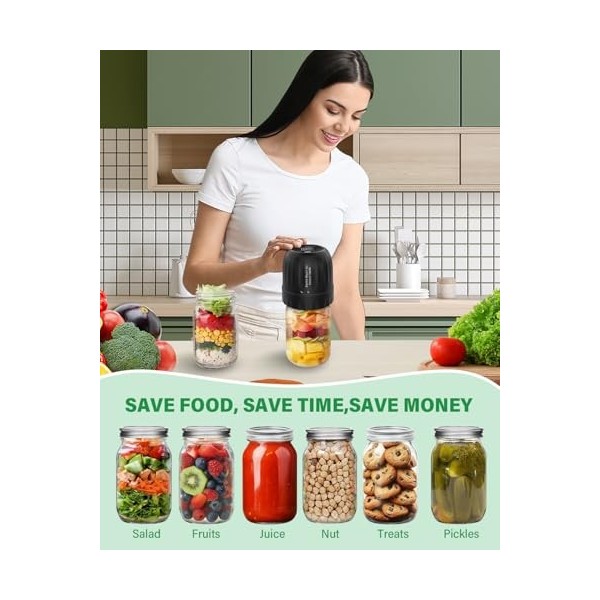 Smart Electric Mason Jar Kit de scellage sous vide automatique sous vide pour bocaux de conserve, machine à emballer sous vid