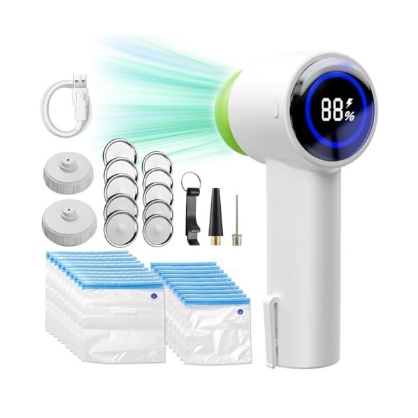Irishom Kit de scellement sous vide électrique avec sacs détanchéité 60 kPa Appareils de cuisine à aspiration forte machine 