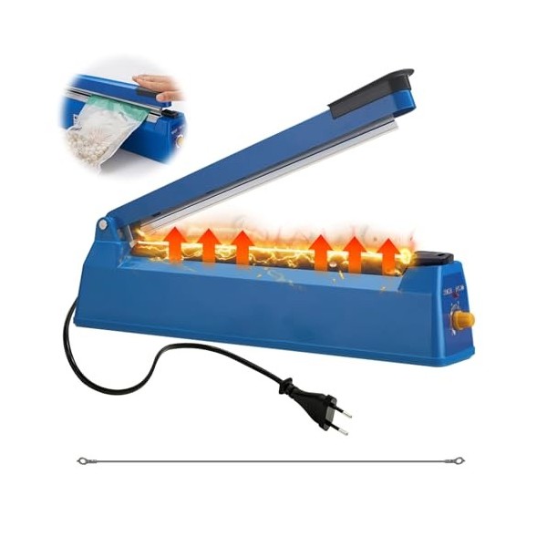 Machine à sceller à chaud - 200 mm - Pour film plastique - Largeur détanchéité : 2 mm - Soudeuse portable - Pour films plast