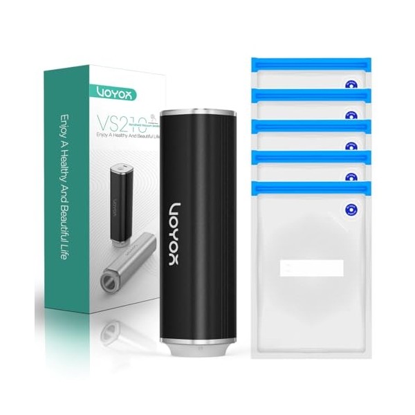 VOYOR Machine Sous Vide Alimentaire Portable 5 Sacs Sous Vide Sous Videuse Alimentaire À Main pour la Conservation Aliments M