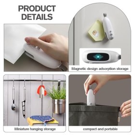 Mini scelleuse de sac, 2 en 1 rechargeable, machine à sceller à chaud portable avec magnétique, mini machine à sceller sous v