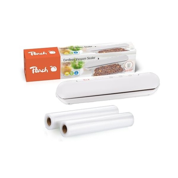 Peach Appareil de mise sous vide, sans fil, pour garder les aliments naturellement frais, plus de déchets alimentaires, avec 