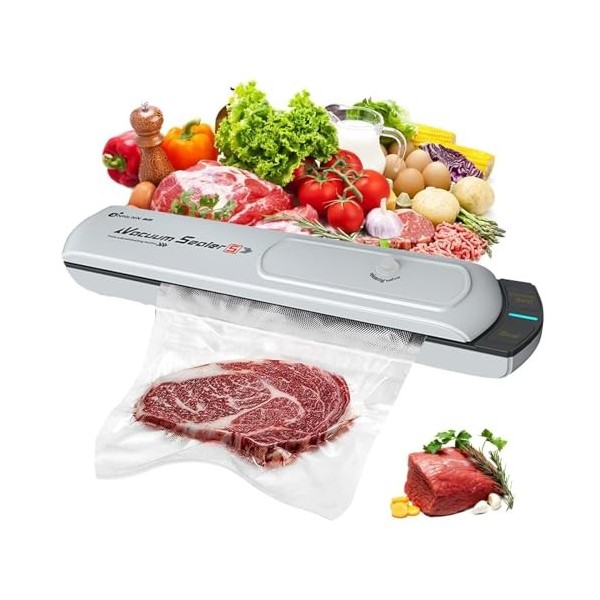 Machine à emballer sous vide avec 10 sacs sous vide, système de scellage à air pour la conservation des aliments, modes pour