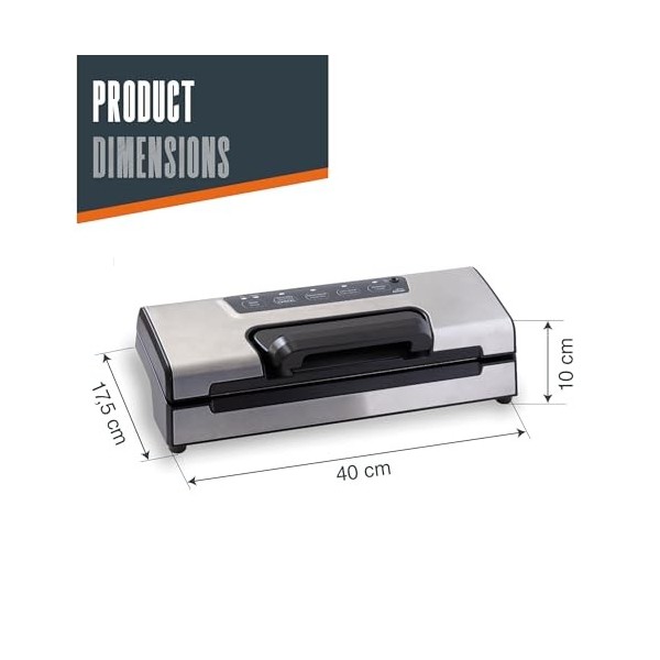 Lacor - 69358- Aspirateur ingénieux, 120 W, 40x17,5 cm, avec adaptateur pour bidons, 2 niveaux d’étanchéité