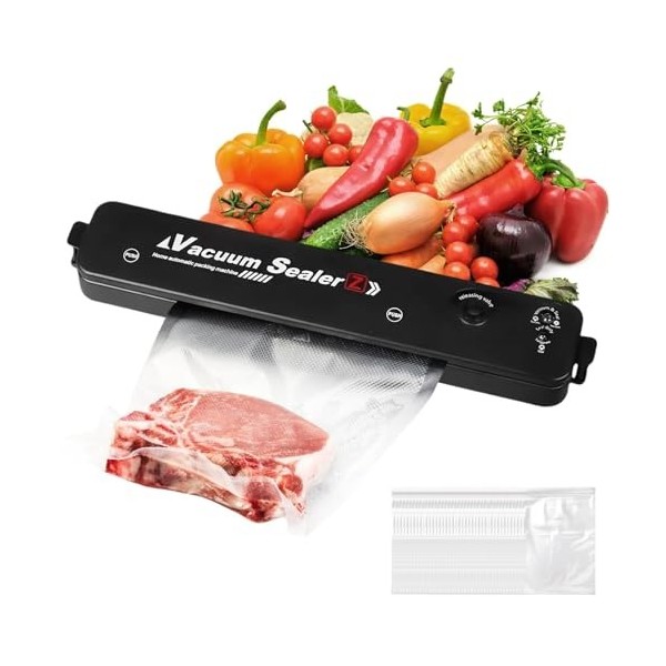 Machine à emballer sous vide, avec 100 sacs sous vide, pour aliments secs et humides