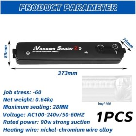 Machine à emballer sous vide, avec 100 sacs sous vide, pour aliments secs et humides