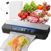 Bindokun Machine Aous Vide Alimentaire Appareils de Mise Sous Vide Automatique 32 cm Avec Cutter Intégré, Rangement des Sacs,
