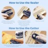 Mini scelleuse de sacs et thermoscellante avec cutter, scellant de sac rechargeable 2 en 1, machine à sceller la chaleur port